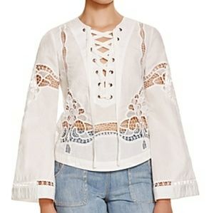 Free People Bittersweet Lace Up Crop Top